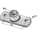 Palier de bride avec entretoise Ø 26 adaptable - BlackSteel©
