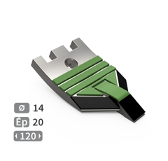 Soc de cultivateur en V diamètre 14 mm carbure et rechargement GOIZIN 70100 adaptable