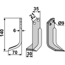 Fräsmesser Links 140 x 35 Grillo Nachbau