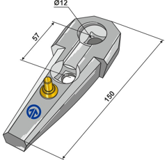 Halter komplett - Serie 200 - Bourgault - Gewicht 0.640 kg - Nachbau