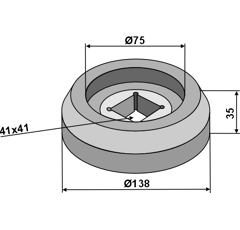Lagerflansch innen Ø 138 mm für Grubber BUGNOT – GREGOIRE & BESSON – KUHN – Nachbau  