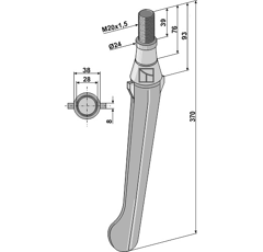 Diente para grada rotativa LELY 1169901148 adaptable - Blacksteel©
