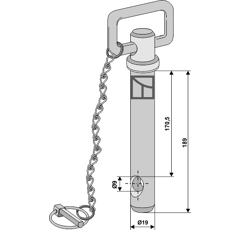 Bolzen mit Griff Durchm.19 Länge 189