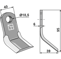 Couteau Y pour broyeur DÜCKER 945000860 adaptable - Blacksteel©