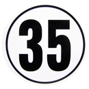 Panneau limitation de vitesse 35 km/h feuille autocollante adaptable