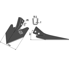 Reja binadora 100 x 3 mm para escardador adaptable - BlackSteel©