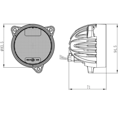Phare de travail Rond 4 LED 10-30V 40W 4800 lumens pour FENDT adaptable