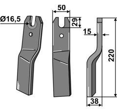Rotorzinken,  Rechts 220 x 50 Kuhn Nachbau