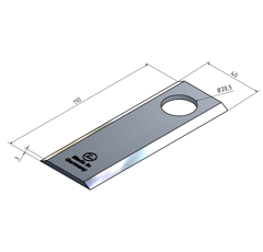 KM-Klinge glatt 109x40x3 mm LochØ: 20 5 mm 58372000N Taarup Nachbau 