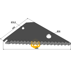 Couteau d'ensilage pour mélangeuse PÖTTINGER 434.003 adaptable - Blacksteel©