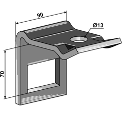 Halter für Zinken 70 mm Nachbau  