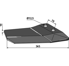 Soc à ailettes droit coudé 345 mm 78400605 - BlackSteel©