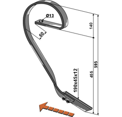 Schleppzinken re 45x10 Nachbau