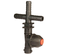 Porte buses Monojet en T avec anti-goutte pour tuyau souple ∅10 | ARAG