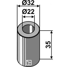 Buchse 35x22 für Häcksler AGROMEC – Nachbau  