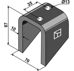 Dent 70 x 87 mm pour herse KULT KRESS K.FH 99022 adaptable - BlackSteel©