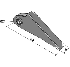 Pointe 250 mm pour décompacteur P09148 adaptable