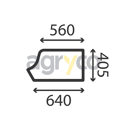 Vitre de porte inferieuregauche - plate - teintee pour téléscopique JCB 334/Y2936 adaptable