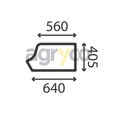 Vitre de porte inferieuregauche - plate - teintee pour téléscopique JCB 334/Y2936 adaptable