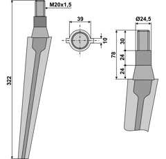 Kreiseleggenzinken - rechts / links RH50 RH  Eurotore