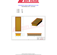 Filtre à air adaptable HIFI FILTER SC90103
