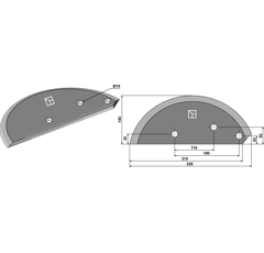 Couteau pour mélangeuse MARMIX 16800076 adaptable - Blacksteel©