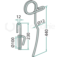 Peigne droit pour semoir VÄDERSTAD 430335 adaptable