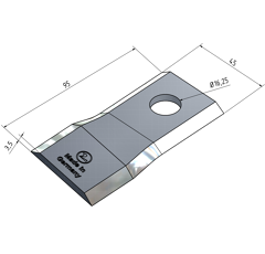 KM-Klinge links 95x45x3.5 mm LochØ: 16 25 mm 766726N New Holland Nachbau 