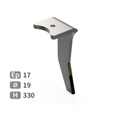 Dent de herse rotative Droite 3 plaquettes carbure avec rechargement AMAZONE 6574300 adaptable