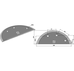 Couteau pour mélangeuse MARMIX 208.124 adaptable - Blacksteel©