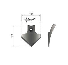 Gänsefußschar für Federzinkengrubber KONGSKILDE 550027 Nachbau