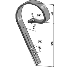 Dent niveleuse pour vibroculteur RABE 10.6246.61.01 adaptable - Blacksteel©