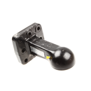 Kugelzugöse Kugel 80,Flanschmaß 130x130 mm, 8-Loch Schwarz 