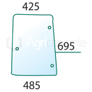 Vitre latérale G. pour machine agricole CASE IH 192001A3 adaptable