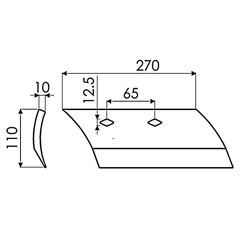 Soc de rasette droit pour charrue KUHN 631100 origine