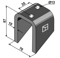 Dent 70 x 87 mm pour herse KULT KRESS K.FH 99022 adaptable - BlackSteel©