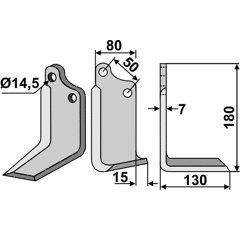 Fräsmesser Rechts 180 x 80 Sicma (Miglianico) Nachbau