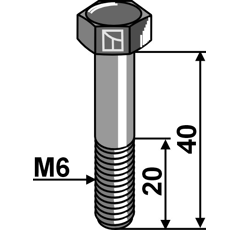 Boulon M6x40 pour bineuse adaptable - BlackSteel©