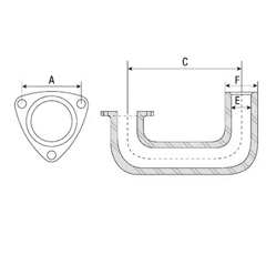 Coude d'échappement pour tracteur FIAT 5011655 adaptable