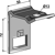 Halter für Zinken 32x12 mit Verstärkungsfeder 32x10 - 50x50 - Bohrung 13