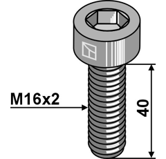 Perno hexagonal M16 x 2 x 40 mm para grada rotativa DUTZI adaptable