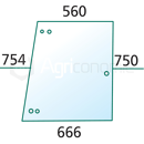 Vitre latérale pour machine agricole FENDT 178810111150 adaptable