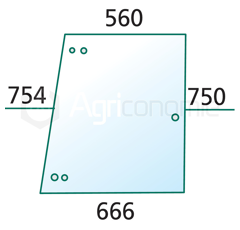 Vitre latérale pour machine agricole FENDT 178810110050 adaptable