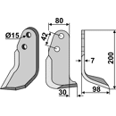 Fräsmesser Rechts 200 x 80 Braun Nachbau
