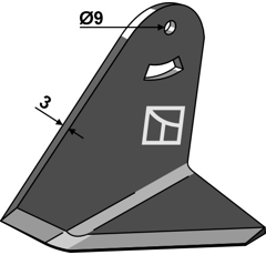 Winkelhackschare links L=8cm Nachbau  