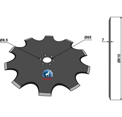 Coutre circulaire Ø 610 mm NIAUX pour charrue RABE 7209.03.01 adaptable - BlackSteel©