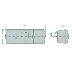 Feu arrière droit 330 mm pour Kaweco - HELLA