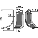 Fräsmesser Links 210 x 80 Howard HOW88L Nachbau