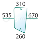 Pare-brise D/G pour machine agricole CASE IH 1535307C1 adaptable
