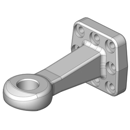 Ringzugöse, Ø 50 mm  110x100 mm, 8-Loch,ohne Büchse, KTL Schwarz    